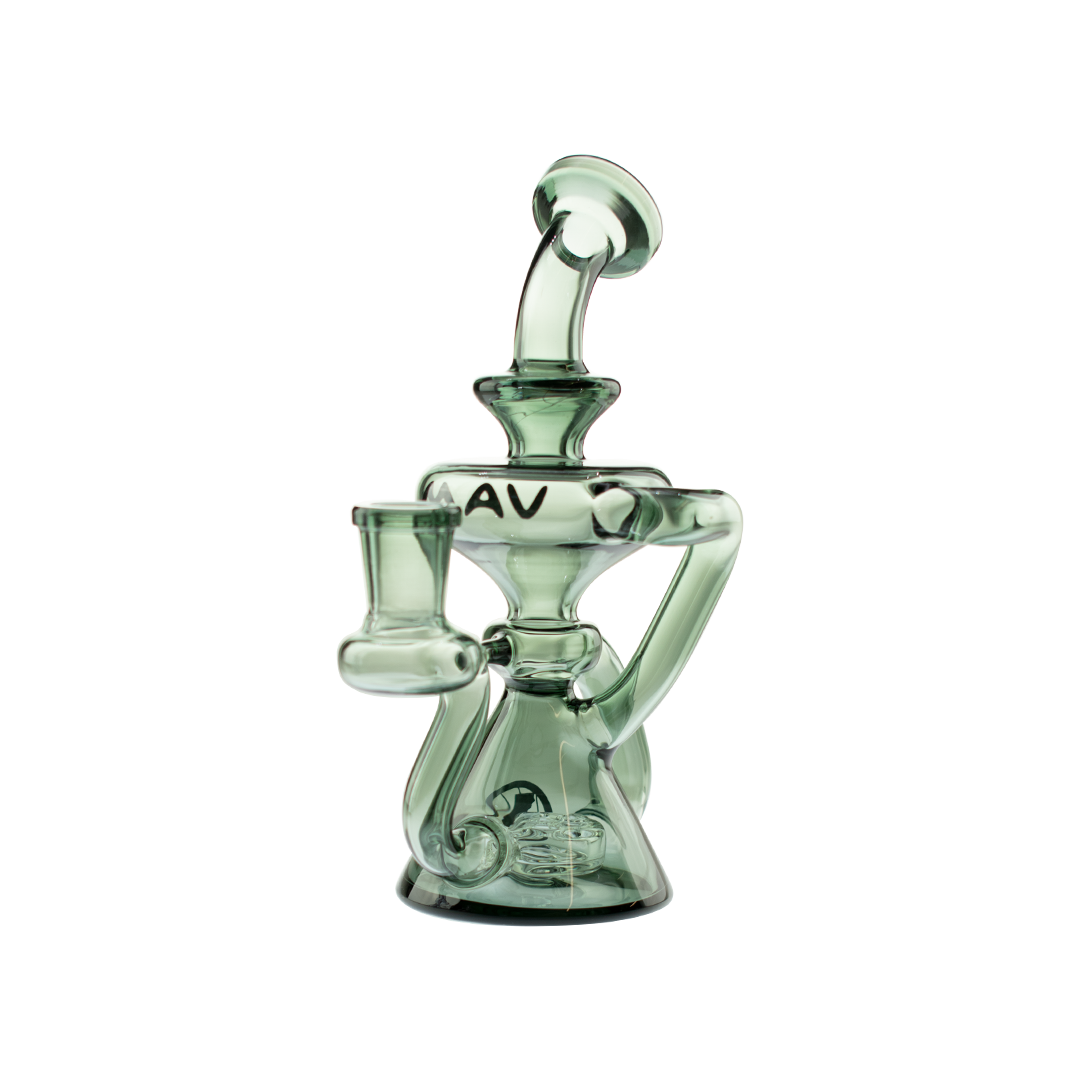 MAV Glass Ventura Recycler Dab Rig in Transparent Black with Borosilicate Glass, Front View
