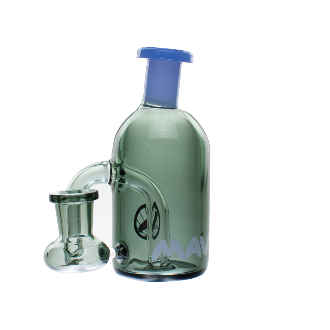 MAV Glass Vintage Can Bong in Transparent Black Purple with Hole Diffuser and Glass on Glass Joint