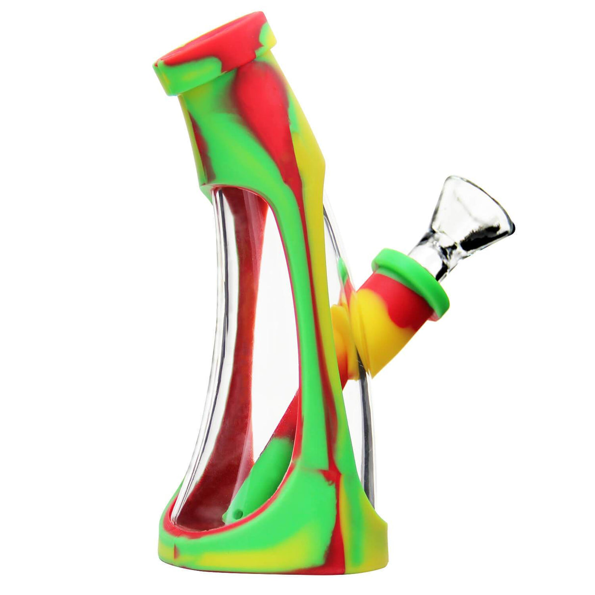 PILOT DIARY Silicone Glass Mini Horn in vibrant colors, side view with clear glass bowl