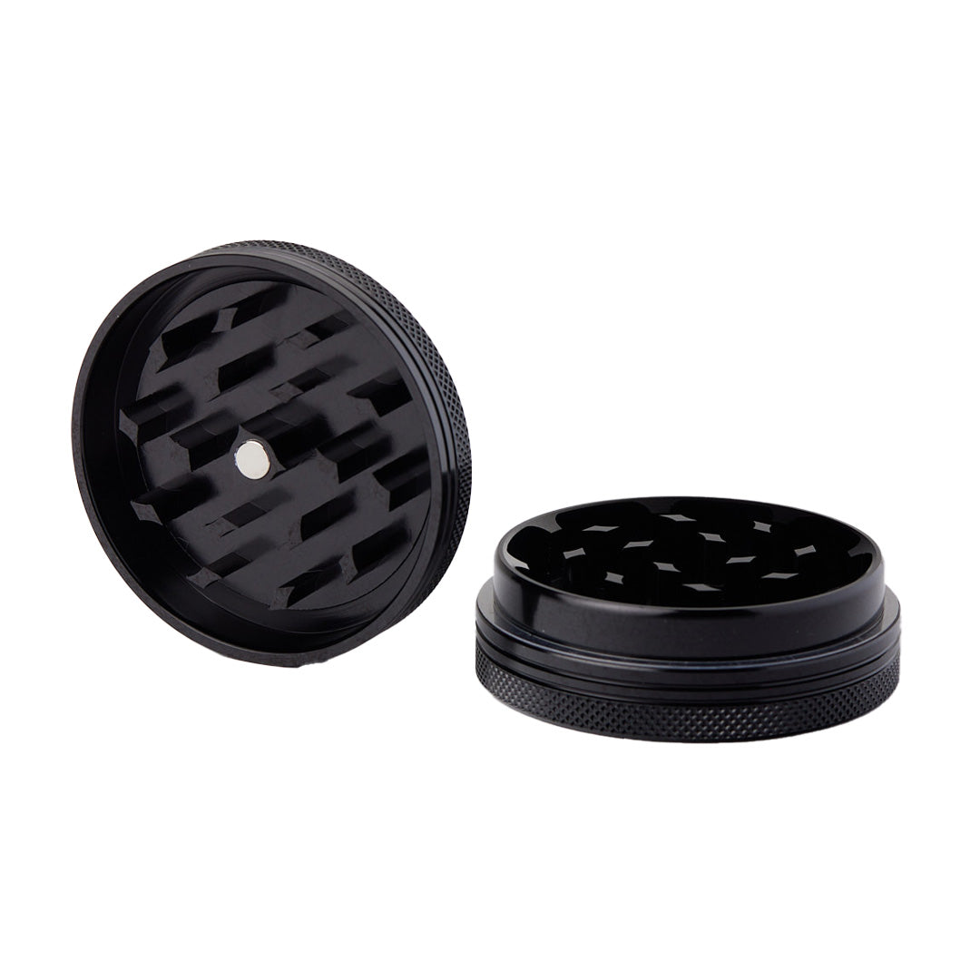 Medusa Customs Flat Grinders in Black - Top View Open and Closed