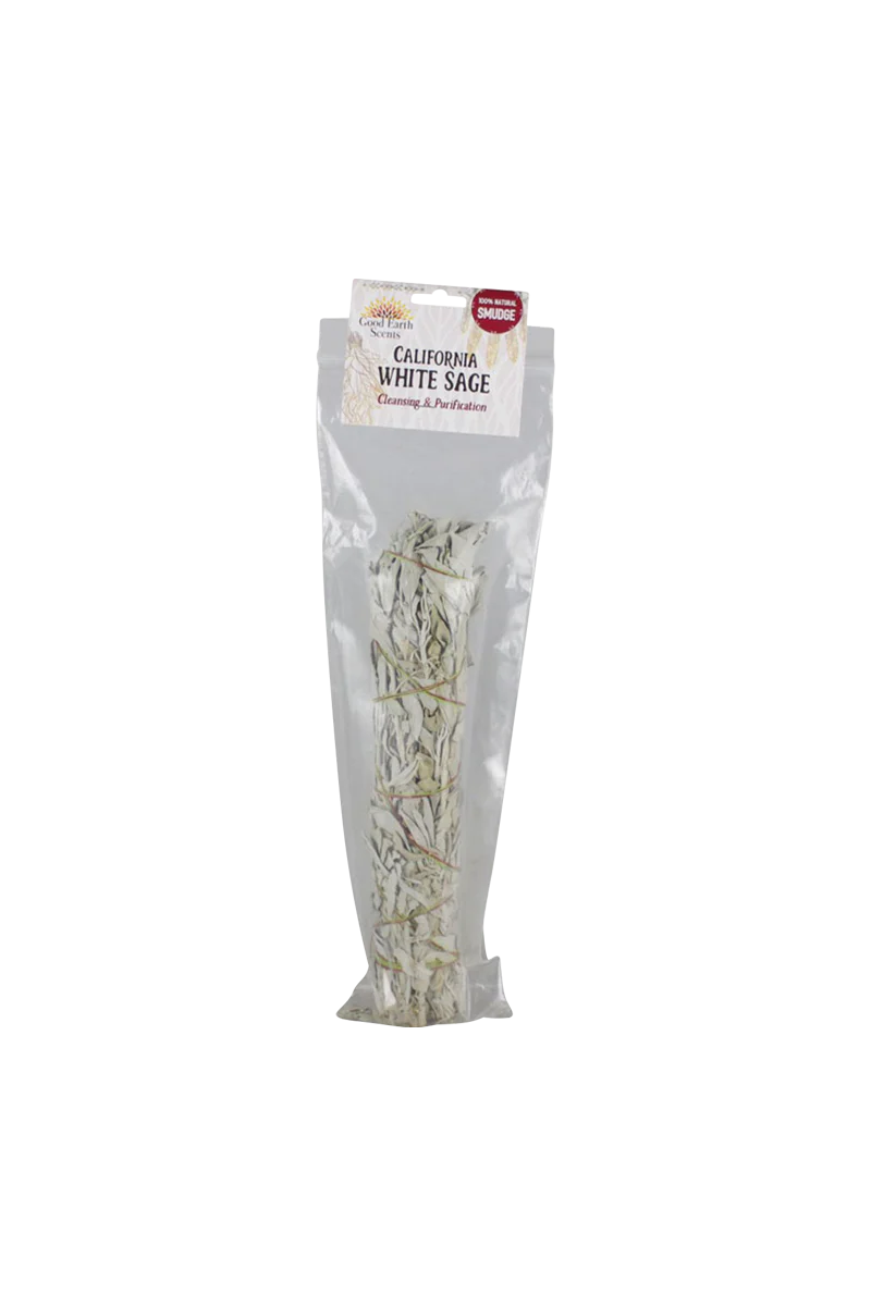 9.5" Natural California White Sage Smudge Bundle for Cleansing and Purification - Front View