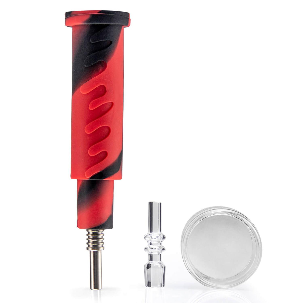 PILOT DIARY - Red and Black Honey Straw Nectar Collector Kit with Titanium Tip and Glass Dish