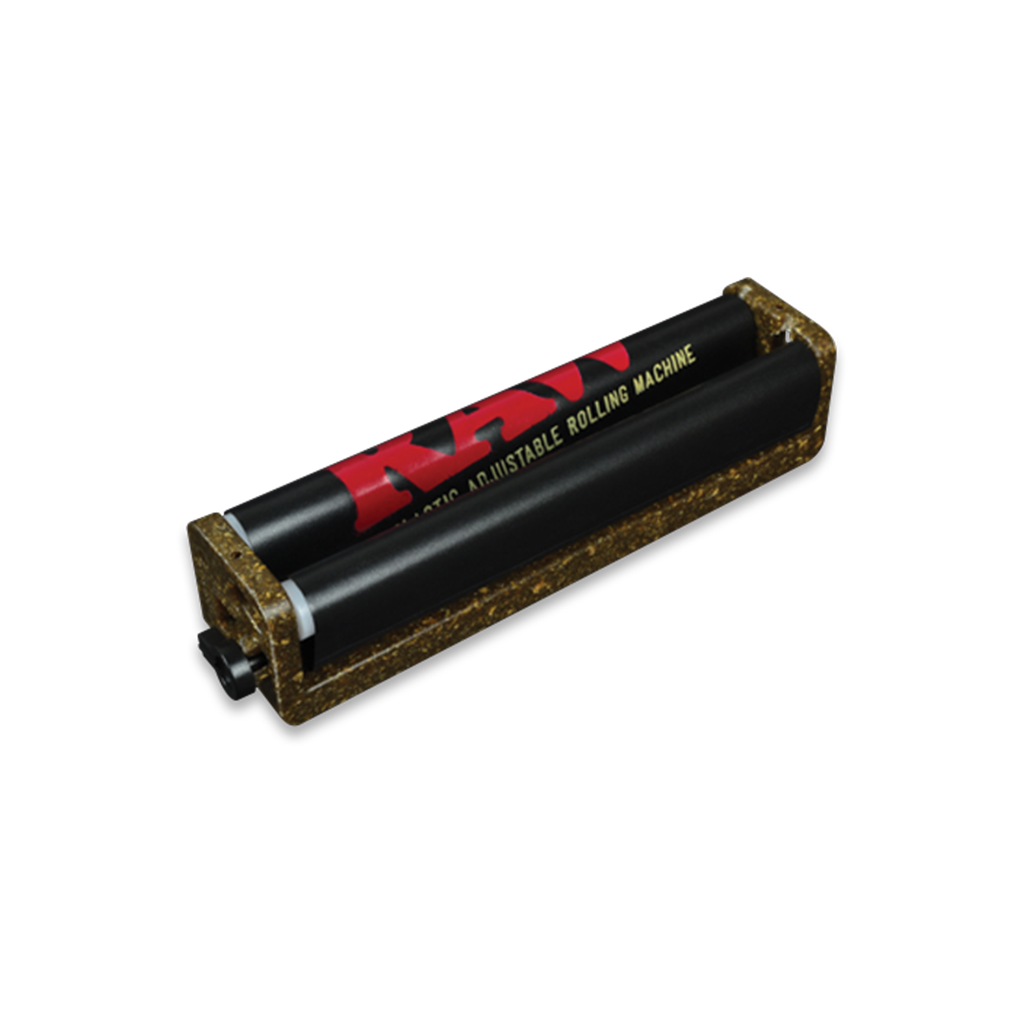 RAW Hemp Plastic 2-Way Roller for easy rolling, 70mm/79mm/110mm, German Hemp, angled view