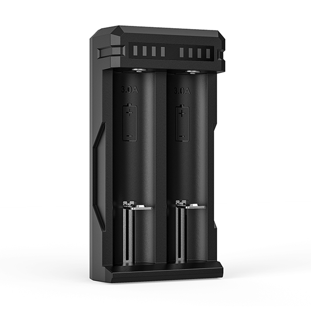 XTAR SC2 Dual Battery Charger front view, compact design, fast charging feature