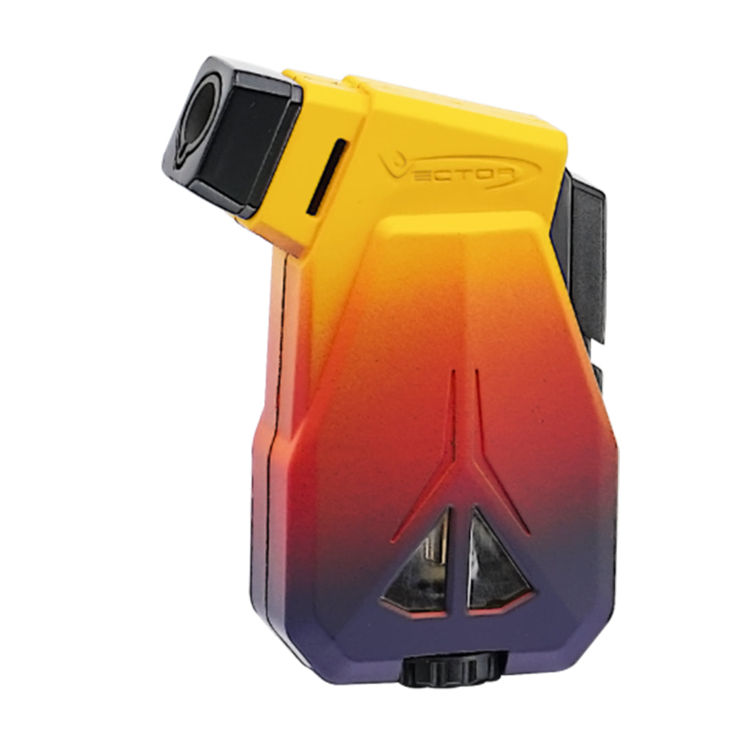 Vector Speed Mini Torch in Yellow Red/Navy Blue Fade, Compact & Wind-Resistant