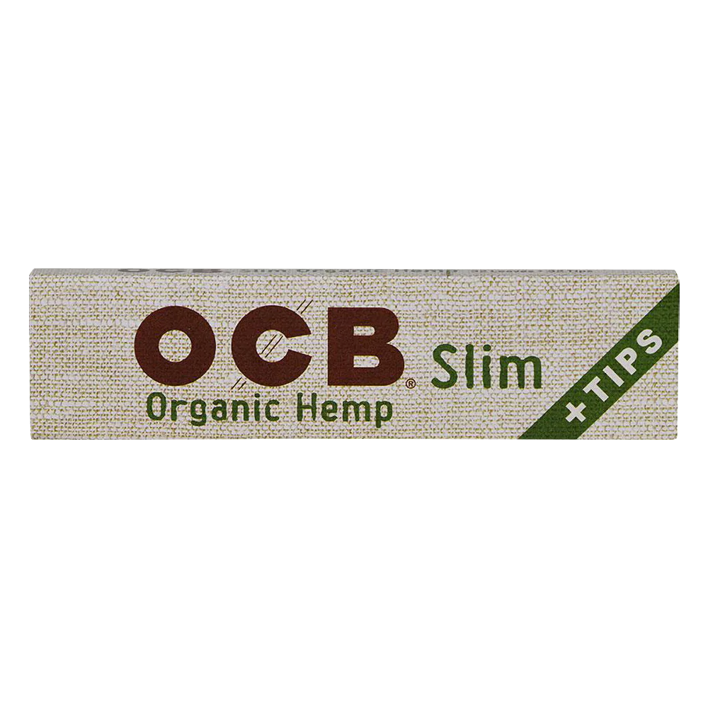 OCB Organic Hemp Rolling Papers & Tips, 24 Pack front view on white background