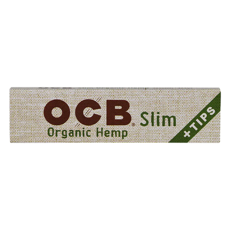 OCB Organic Hemp Rolling Papers & Tips, 24 Pack front view on white background