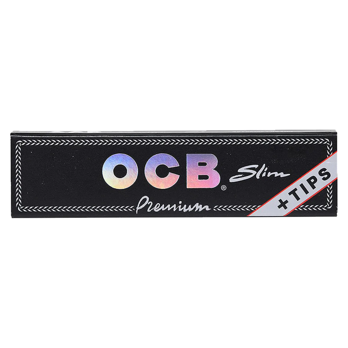OCB Premium Slim Rolling Papers & Tips, 24 Pack Front View on White Background