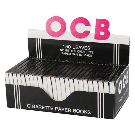 OCB Ungummed Cigarette Papers 24 Pack - Front View with 1 1/2" Size Indicator
