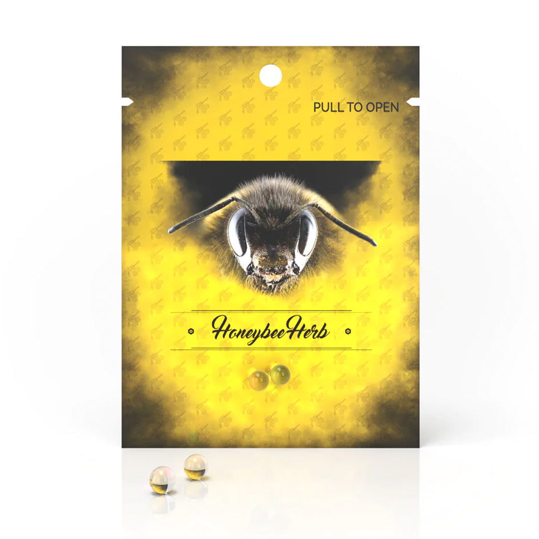 Honeybee Herb Terp Pearls for Dab Rigs, Clear Variants on Branded Packaging