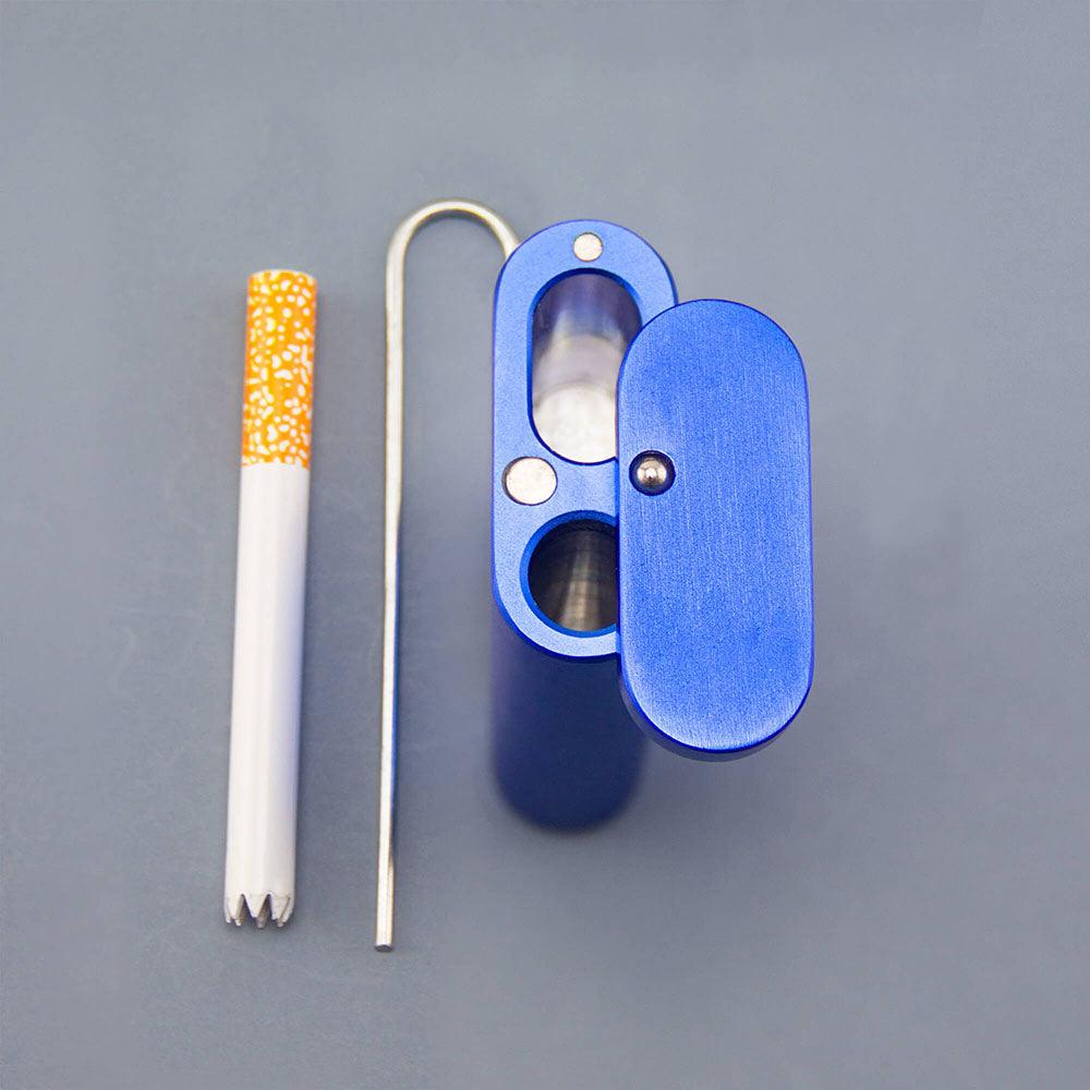 PILOT DIARY Metal Dugout One Hitter in Blue with Cleaning Tool and One-Hitter Pipe