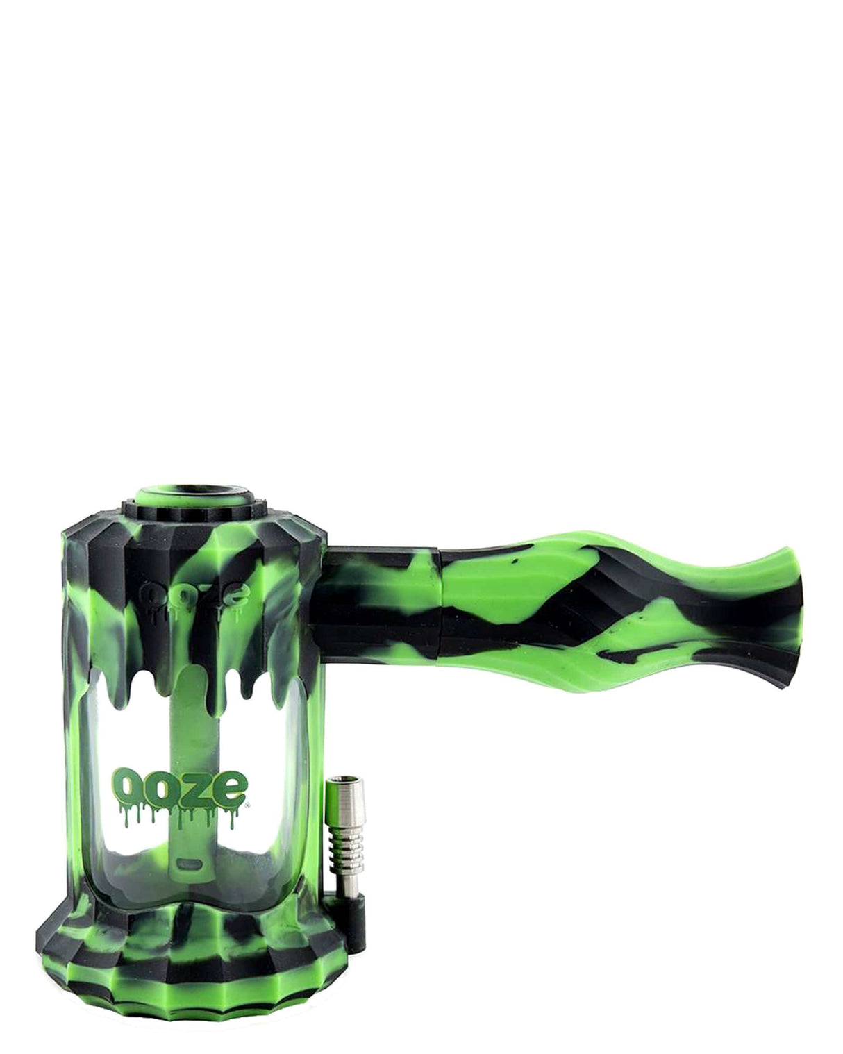 Ooze Clobb 4 in 1 Silicone Pipe in Chameleon, versatile for dry herbs and concentrates