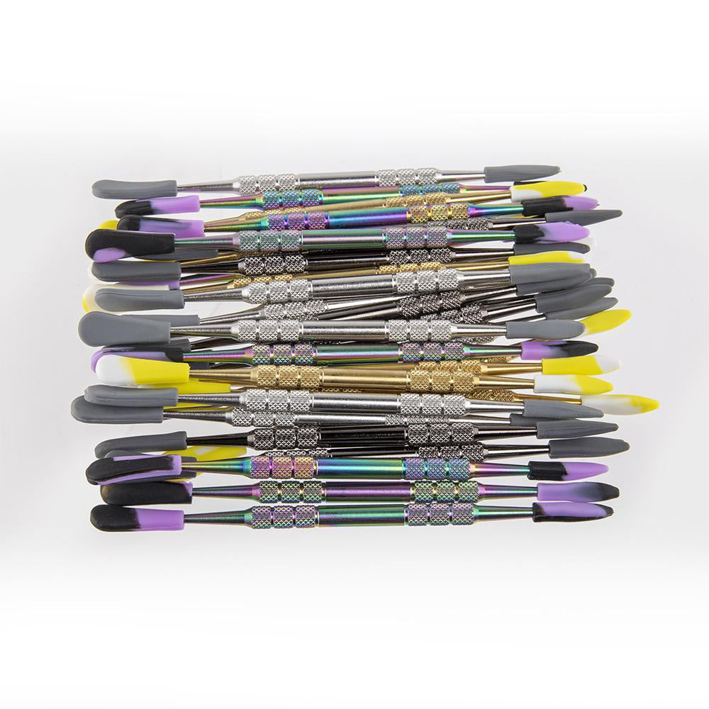 Ooze Dabber 30 Pack with Silicone Sleeves in Assorted Colors, Front View, For Concentrates