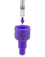 Ooze - Ozone Silicone Bong in Purple with Quartz Glass Bowl - Close-up View