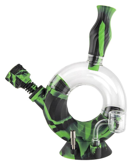 Ooze - Ozone Silicone Bong in Chameleon color with clear bubble design, front view on white background
