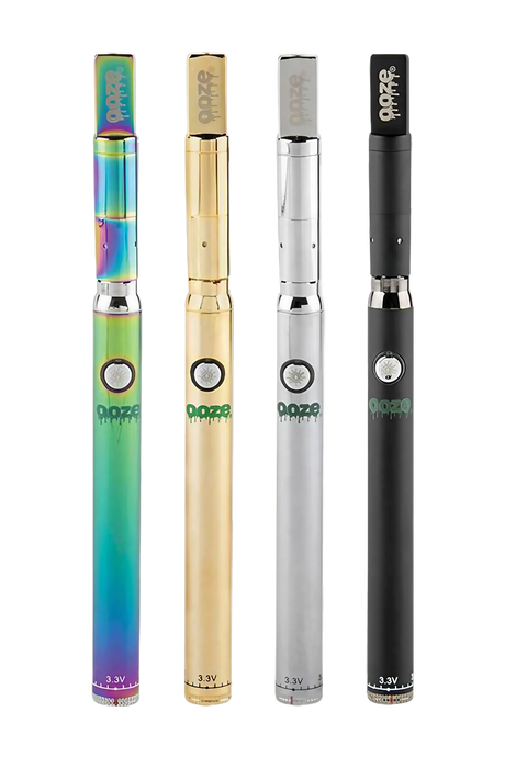 Ooze Slim Twist PRO Vape Kit in multiple colors, front view, 510 thread for concentrates