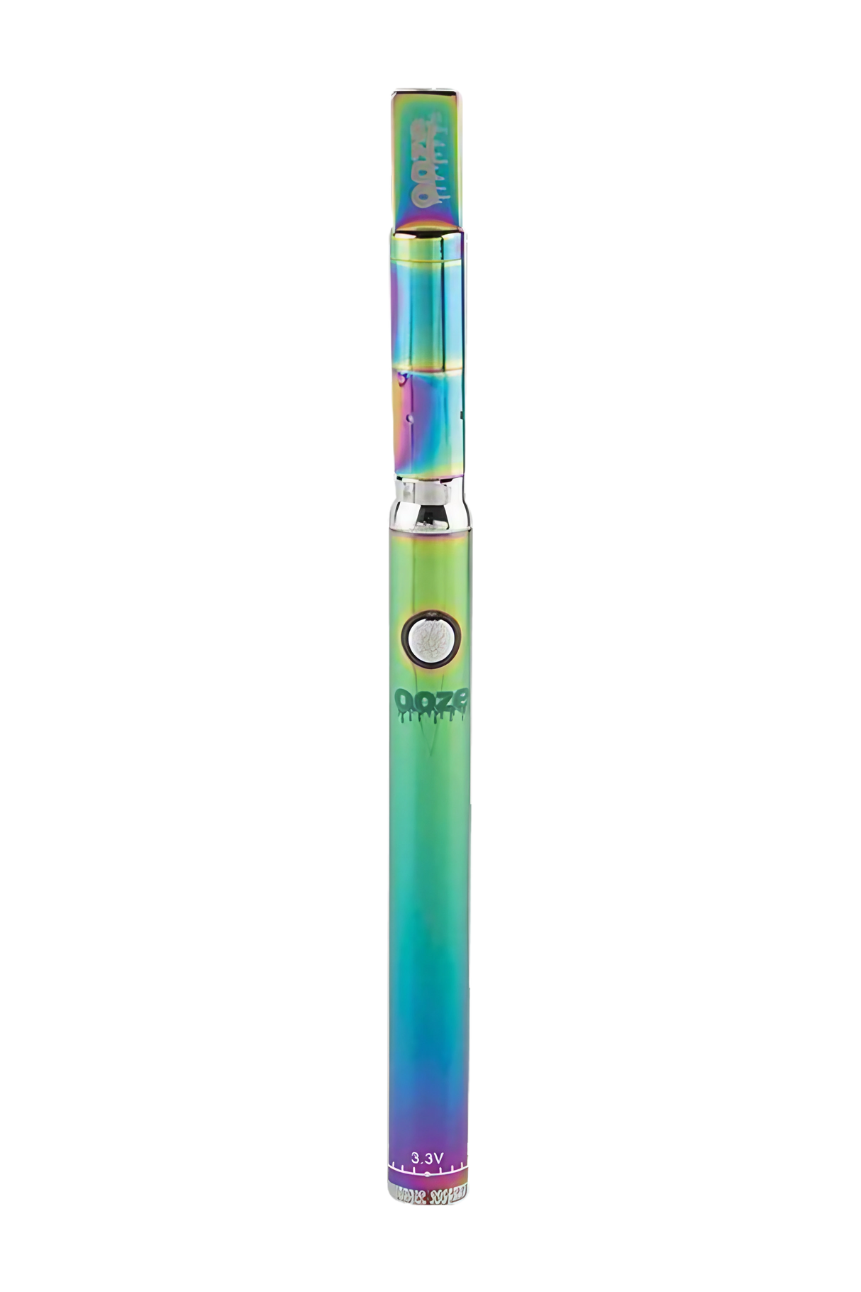 Ooze Slim Twist PRO Vape Kit, rainbow finish, 510 thread, for concentrates, front view