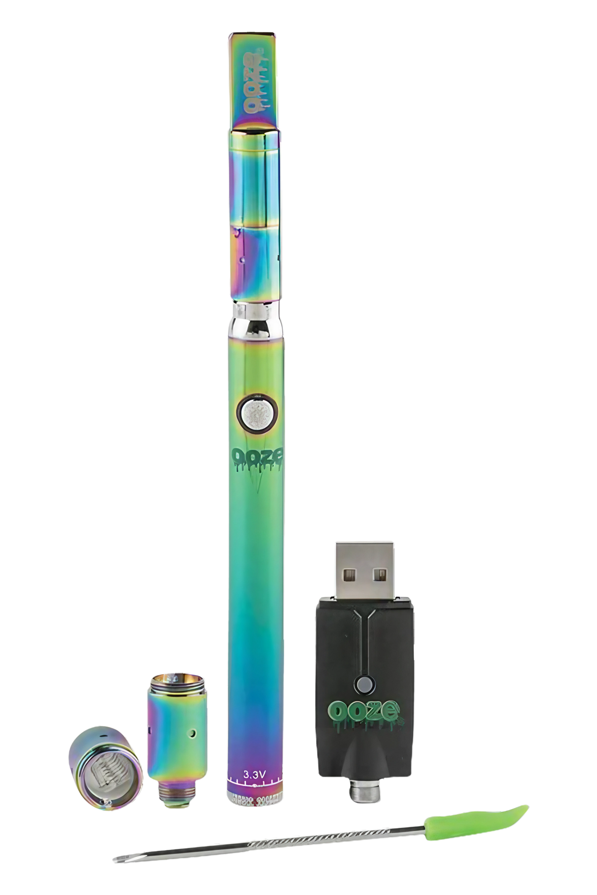 Ooze Slim Twist PRO Vape Kit with Quartz Atomizer and USB Charger, 510 Thread, 6" size