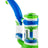 Ooze - Stack Silicone Bubbler in Blue, White & Green, Front View, for Dry Herbs and Concentrates