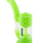 Ooze Stack Silicone Bubbler in Glow Green with Sherlock Design, Front View on White Background