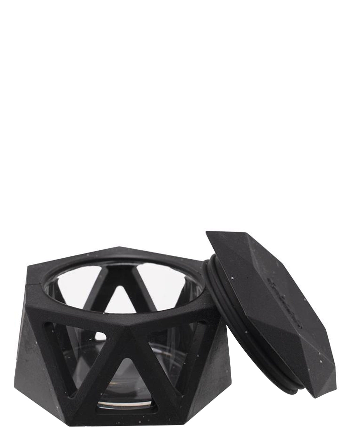 Ooze UFO 4-in-1 Silicone Bong in Black, Dab Rig & Vape Converter with Stash Storage, Front View