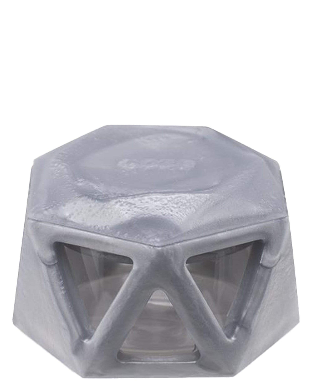 Ooze UFO Silicone Bong in Silver, 7" Height, Slitted Percolator, for Dry Herbs and Concentrates