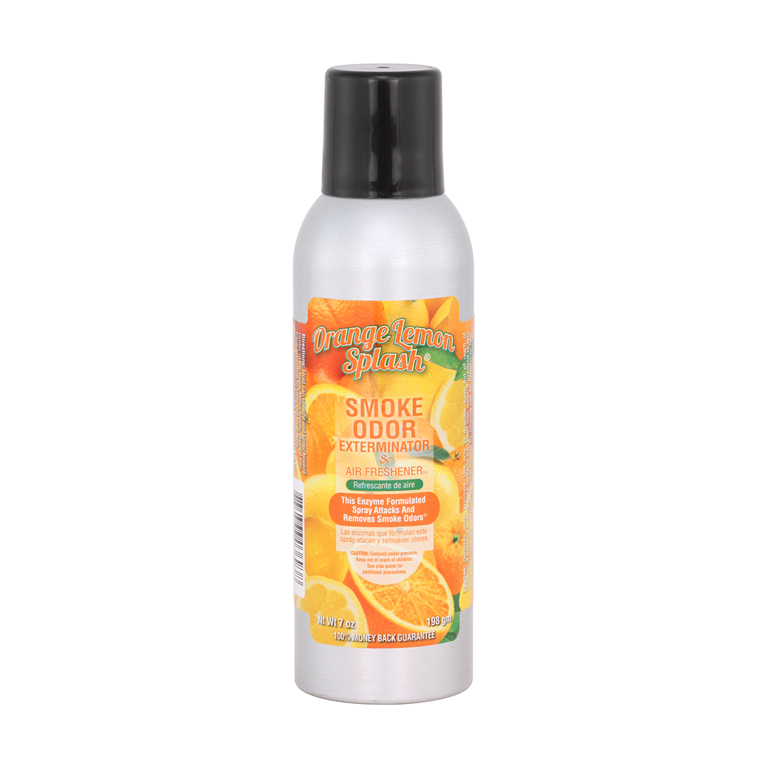 Smoke Odor 7oz Enzyme Odor Eliminator Spray in Orange Lemon Splash scent, front view