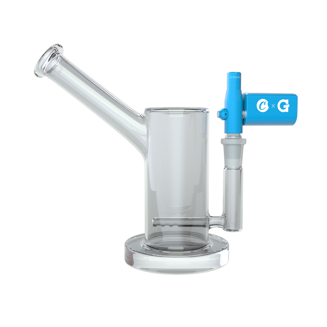 Grenco Science GPen Connect Vaporizer in Clear with Blue Accents - Side View