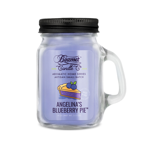 Beamer Candle Co. Mini 4oz Candle - Angelina's Blueberry Pie scent in clear mason jar design