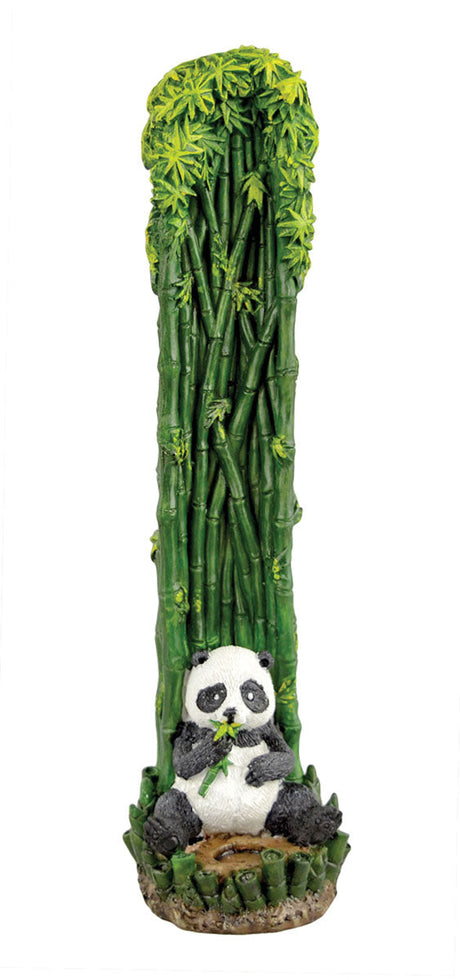Polyresin Panda Standing Incense Burner, 10.5", Front View on White Background