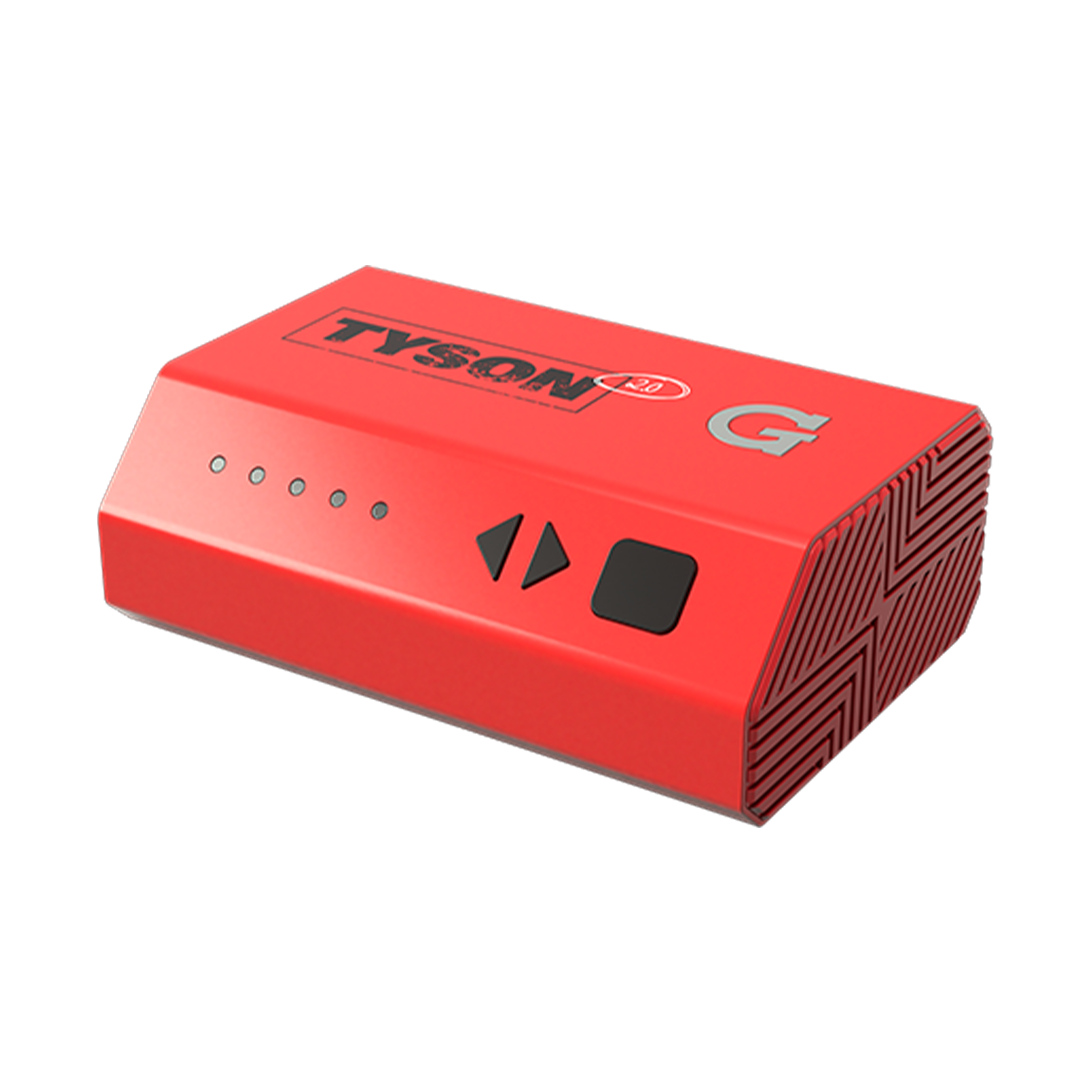 GPen Hyer Vaporizer by Grenco Science, red, compact design, side view on white background