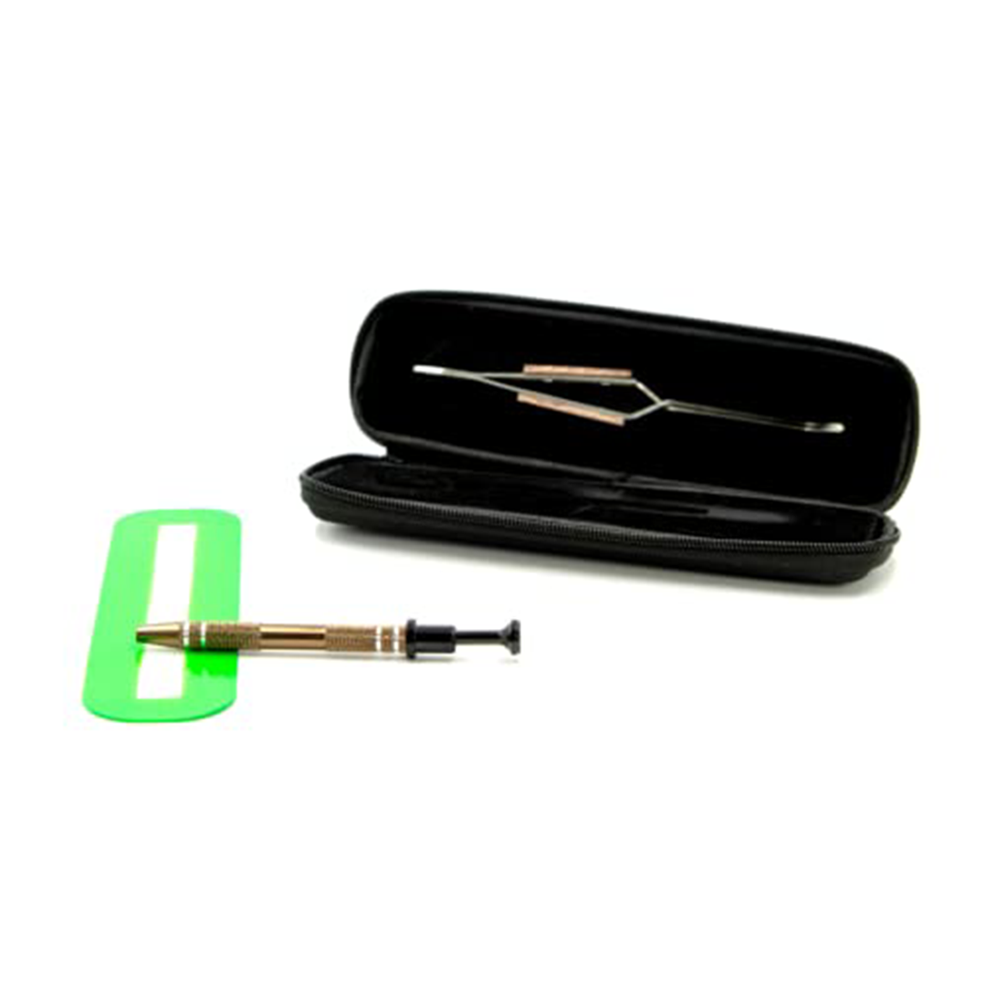 Apex Ancillary Dab Tool Set with precision tip and case, front view on white background