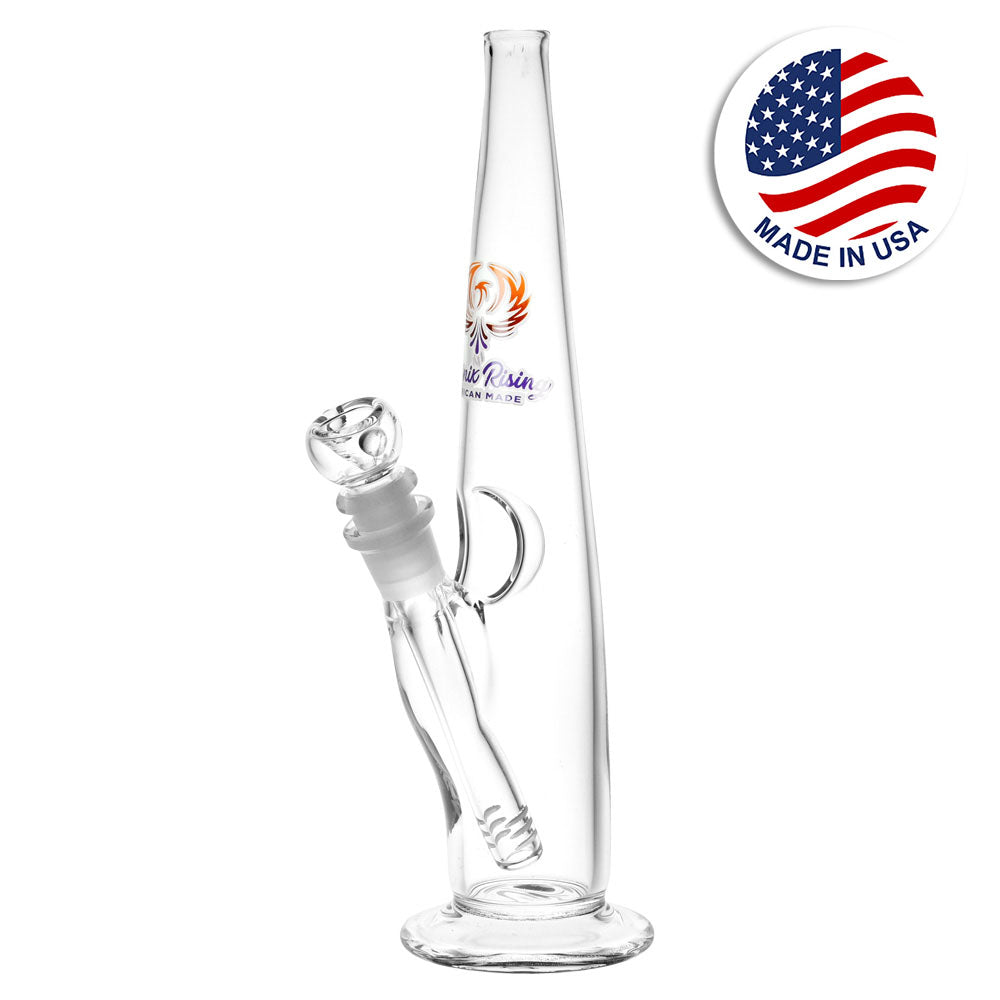 Phoenix Rising Cone Water Pipe, 11-inch, 14mm Female, Borosilicate Glass, Front View