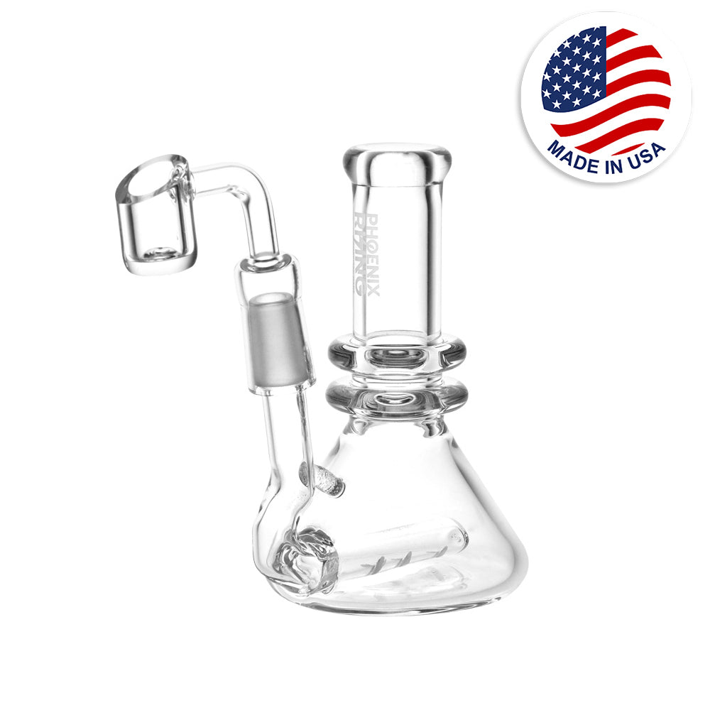 Phoenix Rising Mini Inline Dab Rig, 5.25" Beaker Borosilicate Glass, Front View