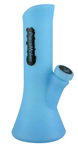 PieceMaker Kali Silicone Water Pipe in Blue - Portable 8.5" Side View