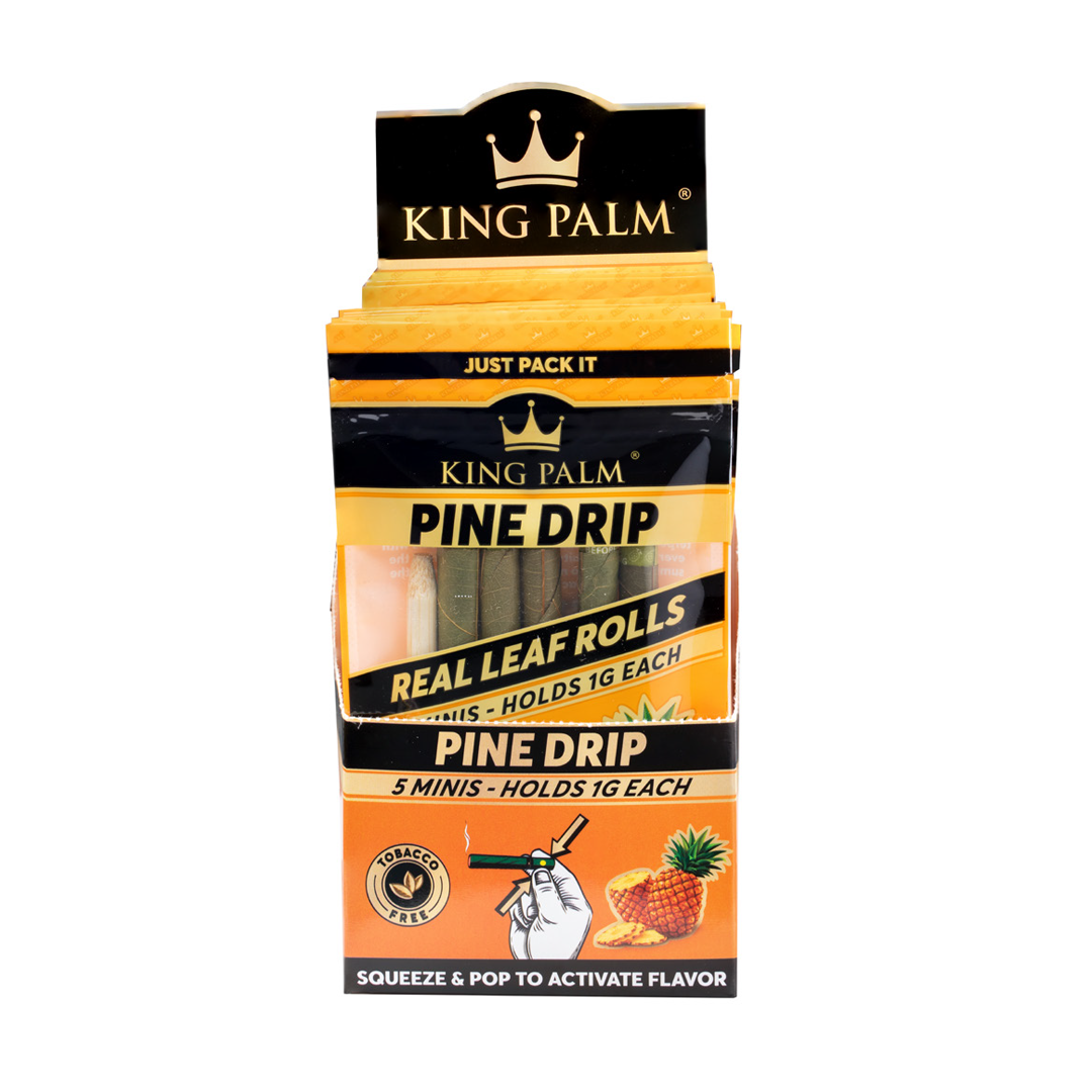 King Palm Mini Rolling Cones Variety Pack in Pine Drip Flavor, Tobacco-Free and Slow Burning