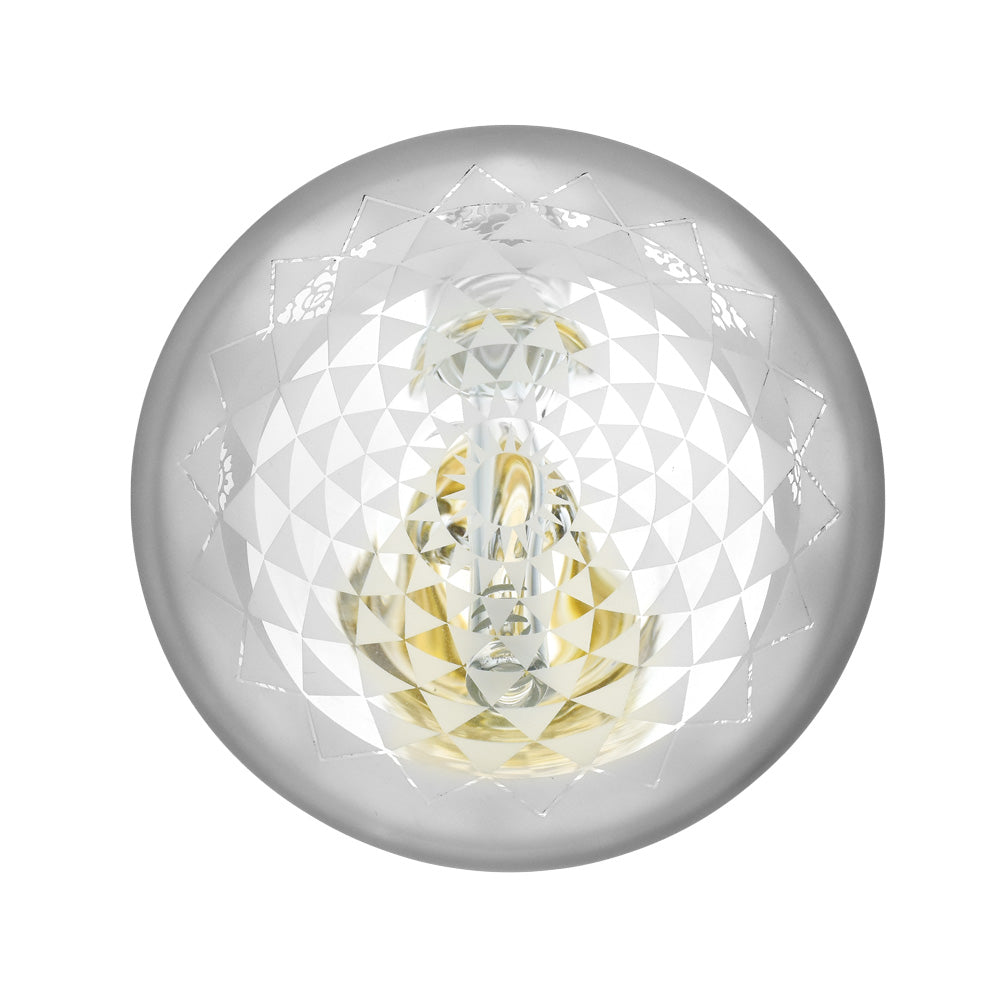 Pixelate Etched Beaker Water Pipe with Slit-Diffuser, Top View on White Background