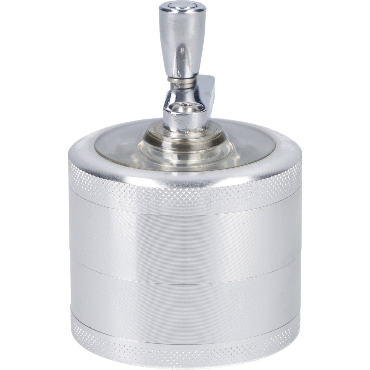 Valiant Distribution Precision Aluminum Grinder in Silver, 61mm, Portable 2-Part Design