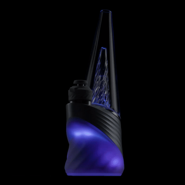 Puffco Peak Pro Vaporizer in Black, Smart Rig with LED lights, Front View, 1700mAh