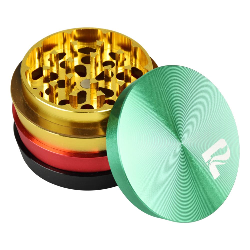 Pulsar Aluminum Tiered Herb Grinder | Rasta Color