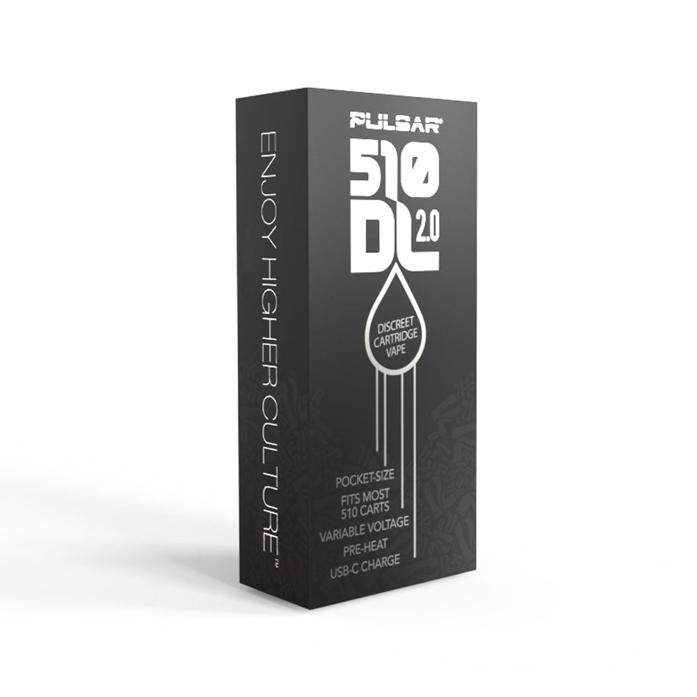 Pulsar 510 DL 2.0 Vape Bar packaging, 650mAh, pocket-size, USB-C charge, front view