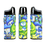 Pulsar APX Smoker V3 Electric Pipes with vibrant mushroom and creature design, front and angled views