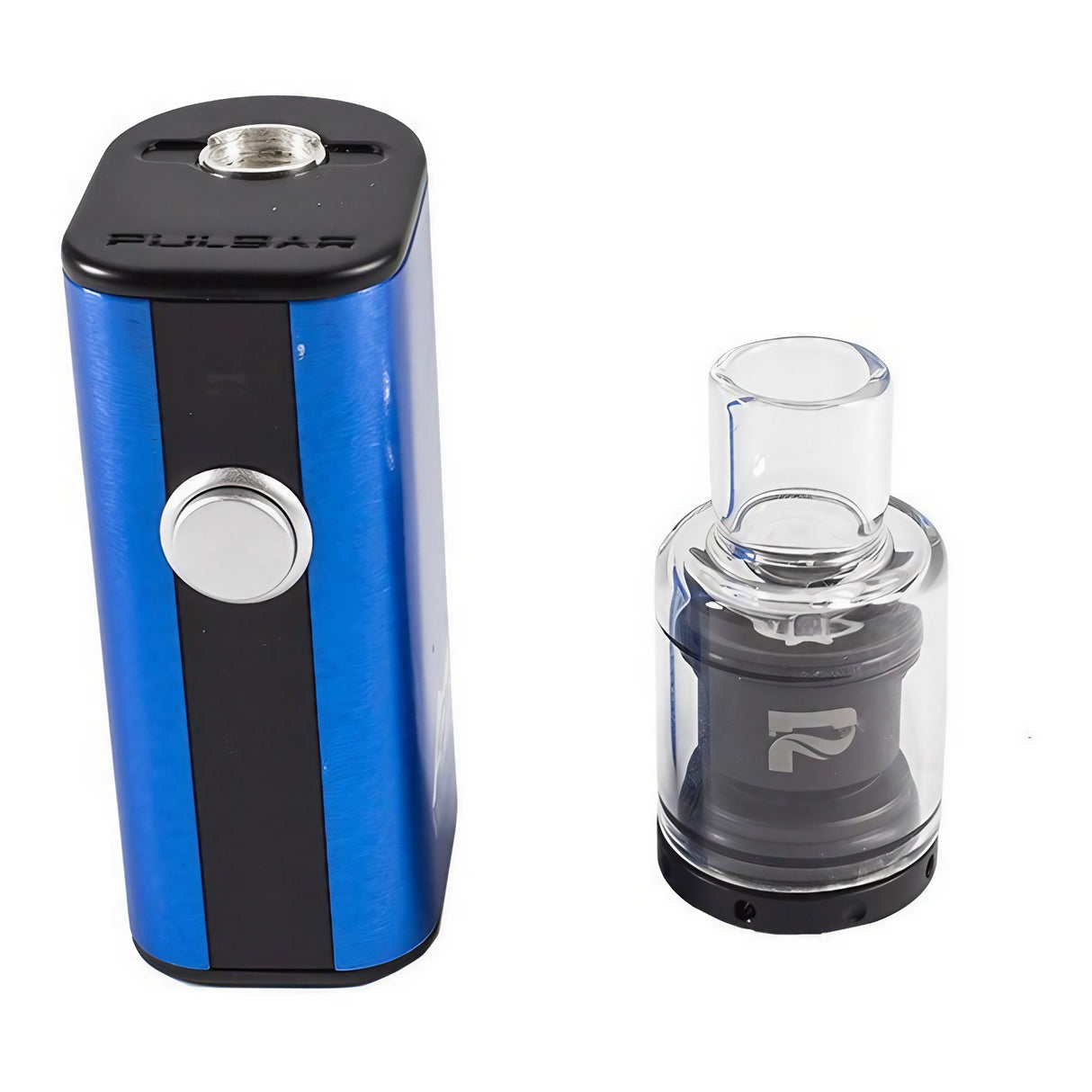 Pulsar APX Wax Vaporizer in blue with quartz chamber, battery-powered, side view on white background
