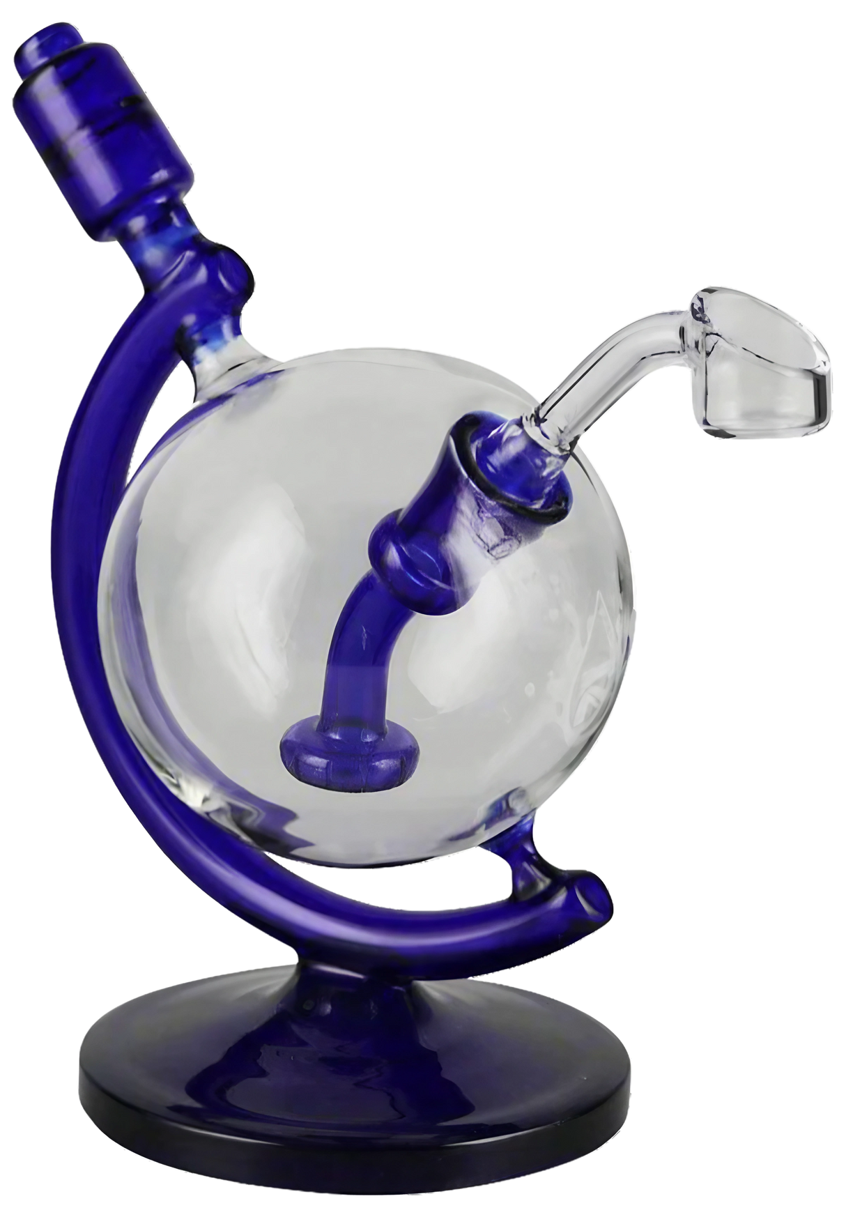 Pulsar "Atlas" Globe Oil Rig, compact 6.75" borosilicate glass dab rig with quartz banger, 45-degree joint