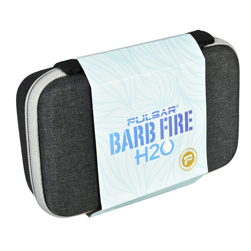 Pulsar Barb Fire H2O Vape Kit case, front view, portable with 1450mAh power battery