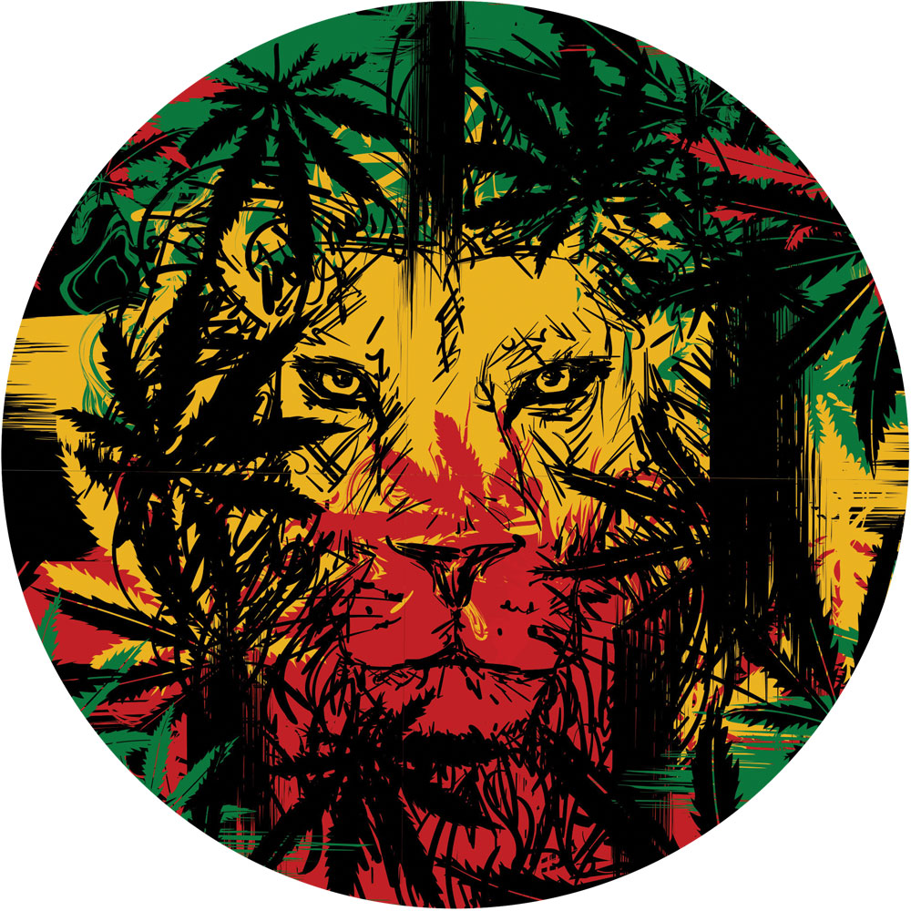 Pulsar Bottoms Up Zion Lion Water Pipe Design, 10", 14mm Female Joint, Borosilicate Glass