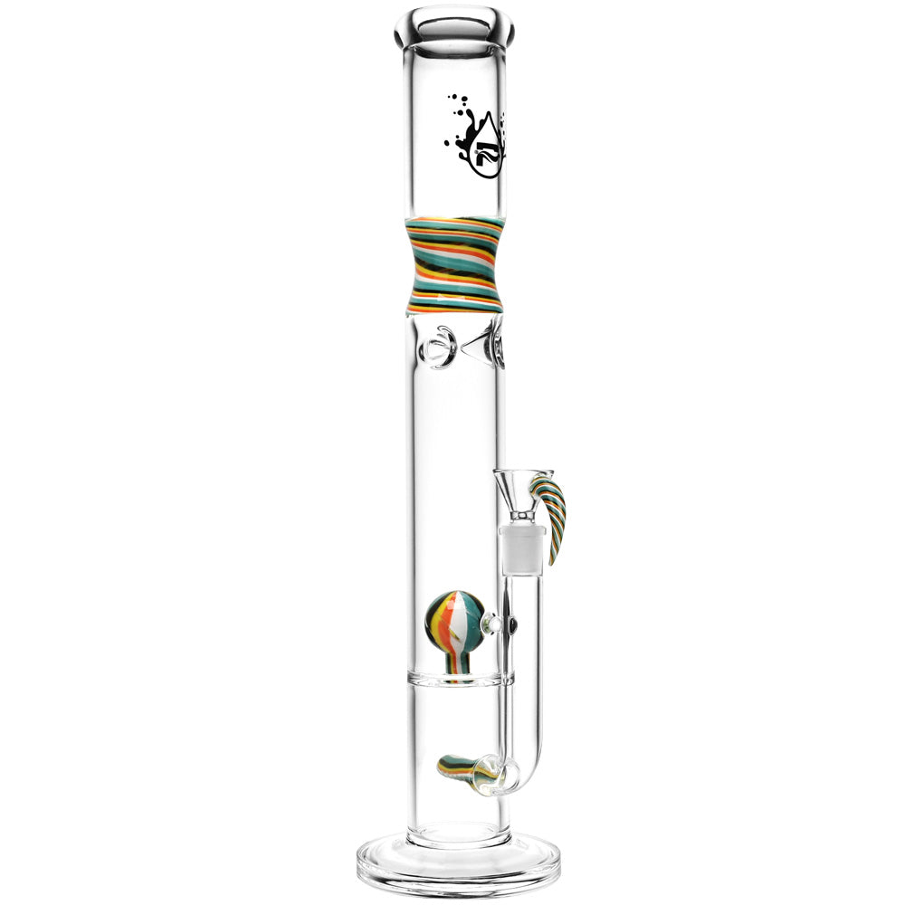 Pulsar Candy Swirl Tube Bong | Teal Yellow Stripe