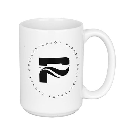 Pulsar Ceramic Mug with Super Spaceman design, 15oz, right side view on white background