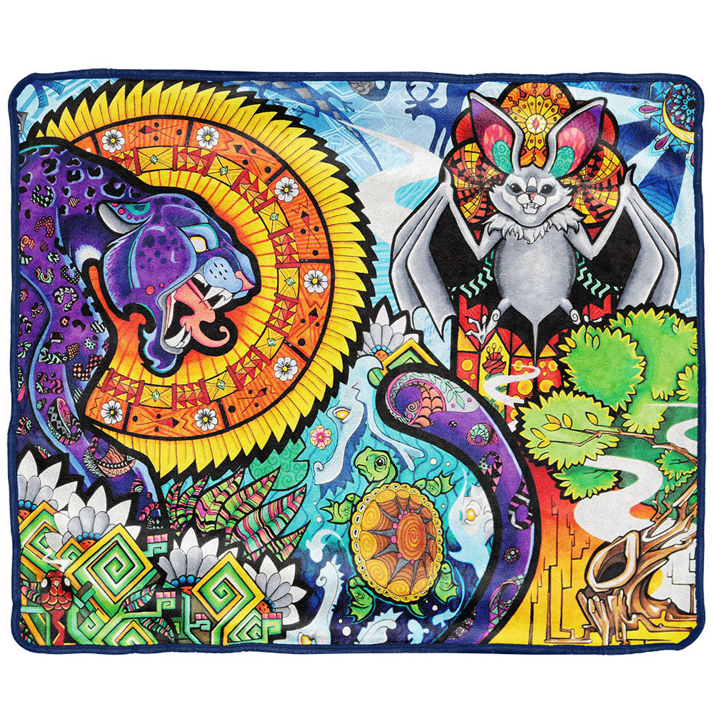 Pulsar Fleece Throw Blanket | Psychedelic Jungle