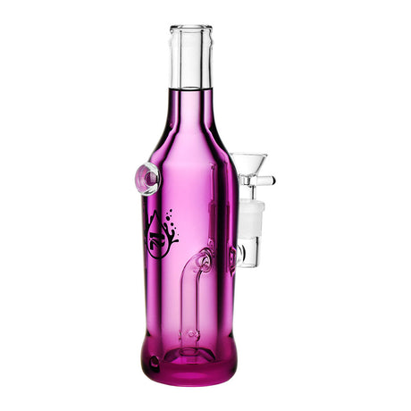 Pulsar Frosty Beverage Glycerin Water Pipe in Pink, 8.25" with 14mm Female Joint, Front View